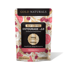 10mg Entourage Î”9 THC Gummies â€“ Full-Spectrum Hemp Extract for Stress Relief, Relaxation & Sleep (Flavor: Watermelon Cherry, size: 10 PACK)