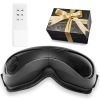 Eye Massager with Heat & Remote, Heated Eye Massage Mask with 5 Modes and Bluetooth Music, 180° Foldable Eye Care Massager for Eye Strain, Dry Eyes