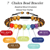 Natural Stone Chakras Bracelet for Men Women Crystal Healing Yoga Bead Bracelet Adjustable
