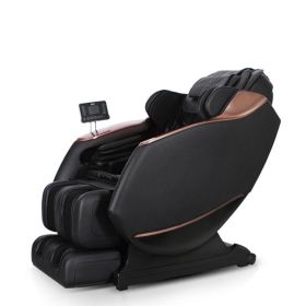 3D Full Body Zero Gravity Shiatsu Electric Massage Chair SL-Track Recliner with Airbag Speaker LCD Touch Screen+Mini Remote Voice Control Back Heat (Color: Black)