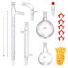 Lab Distillation Kit, 3.3 Boro Lab Glassware Distillation Kit with 24, 40 Joint, 1000ml Essential Oil Distillation Apparatus Kit