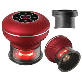Cupping Therapy Massager With Red Light Heat Therapy 16Level Temperature Suction Cellulite Remover Massager Vacuum Therapy Machine Portable Cupping Sc (Color: Red)