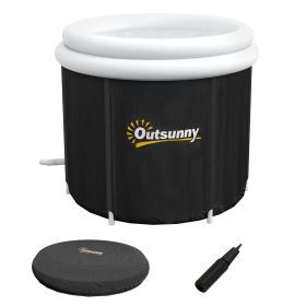 Outsunny Ice Bath Tub, 79 Gallon Outdoor Portable Cold Plunge Tub with Thermo Lid, Cover and Carry Bag for Athletes Recovery and Cold Water Therapy (Color: as Pic)