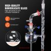 Lab Distillation Kit, 3.3 Boro Lab Glassware Distillation Kit with 24, 40 Joint, 1000ml Essential Oil Distillation Apparatus Kit