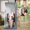 Portable Full Size Grey Infrared Sauna tentâ€“Personal Home Spa, with Infrared Panels, Heating Foot Pad, Controller, Foldable Chair