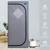 Full Size Portable Grey Steam Sauna tentâ€“Personal Home Spa, with Steam Generator, Remote Control, Foldable Chair